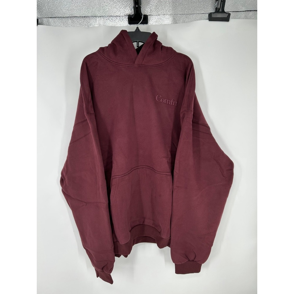 Comfrt Minimalist‎ Hoodie 3XL Maroon Red Fleece Sweatshirt Pullover Weighted